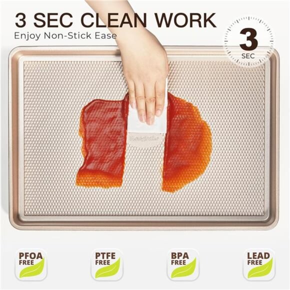 Baking Sheet Pan Set,Cookie Sheets for Oven,Nonstick Half/QuarterJelly Roll Pans - Picture 5 of 7